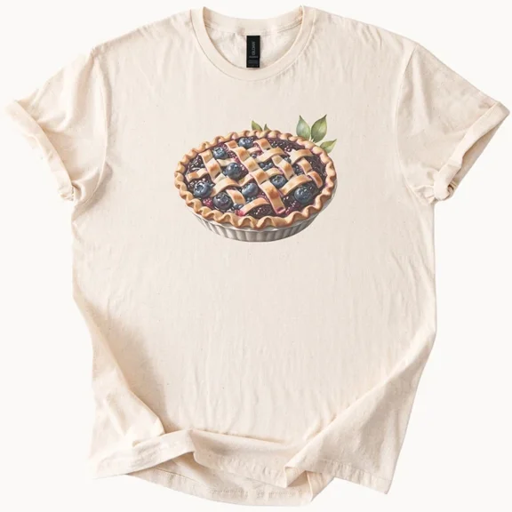 Hot Trending Blueberry Pie Graphic Tee Sweet Dessert Shirt Foodie Gift Baking Lover Top Design Preview Only