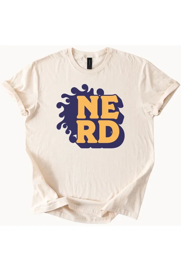 Hot Trending Bold Nerd Graphic Tee Retro Style Typography Funny Smart Theme T Shirt Design Preview Only
