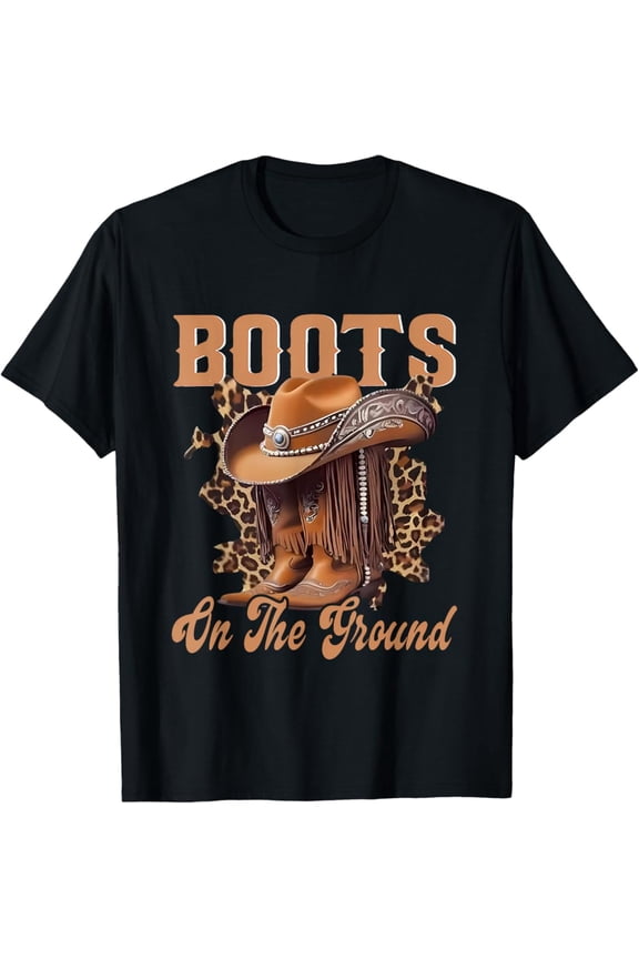 Hot Trending Boots On The Ground Boot Cowboy Western Women Girl T-Shirt Vintage Tee -Birthday Gifts