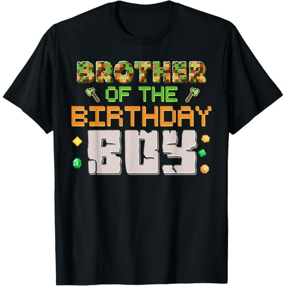 Hot Trending Brother Of The Birthday Boy Video Game Pixel Birthday Gamer T-Shirt Vintage Tee -Birthday Gifts