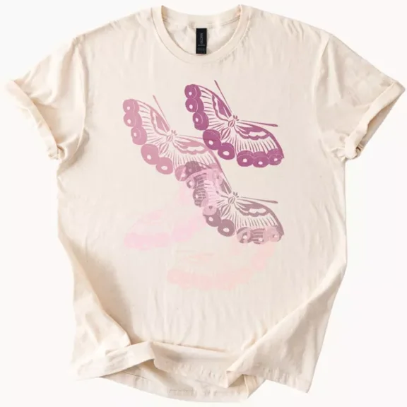 Hot Trending Butterfly Graphic Shirt Vintage Style Insect Print Tee Retro Art you wear Design Preview Only