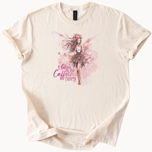 Hot Trending Caffeine Fairy Coffee Lover Tee Funny Graphic T Shirt For Her Design Preview Only