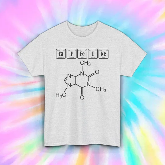 Hot Trending Caffeine Molecule T-Shirt | Chemistry Graphic | Science Nerd Gift Design Preview Only