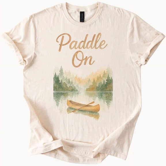 Hot Trending Canoe Lake Paddle On Graphic Tee Nature Adventure Shirt Design Preview Only