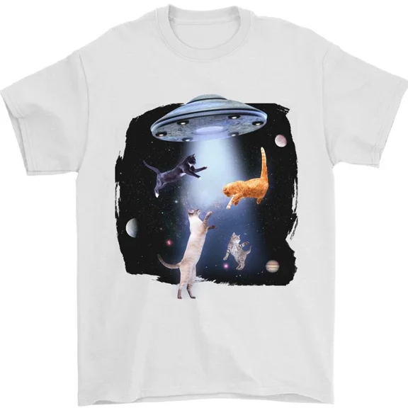 Hot Trending Cat Abduction Alien UFO T-Shirt Design Preview Only