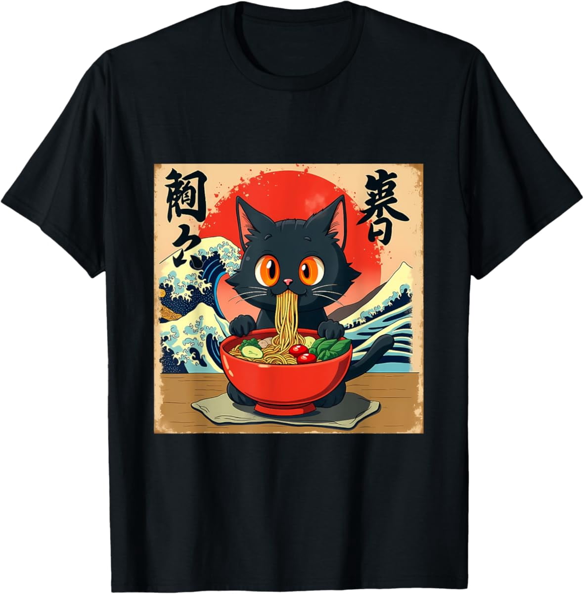 Hot Trending Cat Anime Kawaii Cat Ramen Japanese Funny Graphic Tees T ...