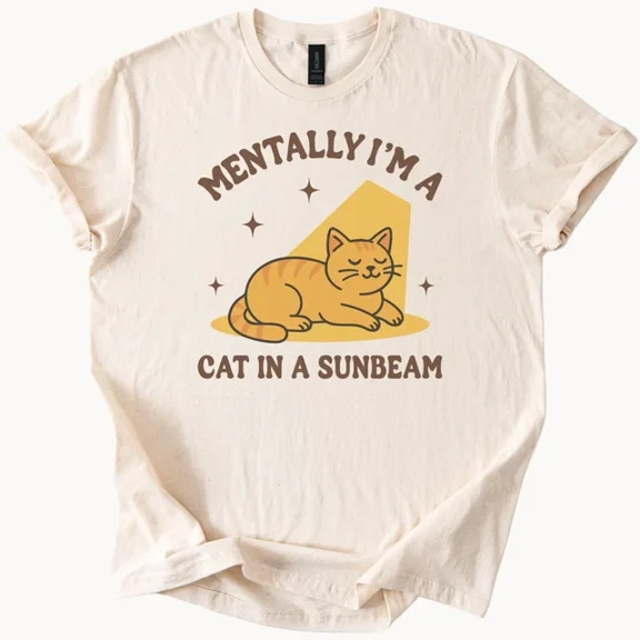 Hot Trending Cat In A Sunbeam TShirt Cozy Kitten Lover Tee Graphic Top Design Preview Only