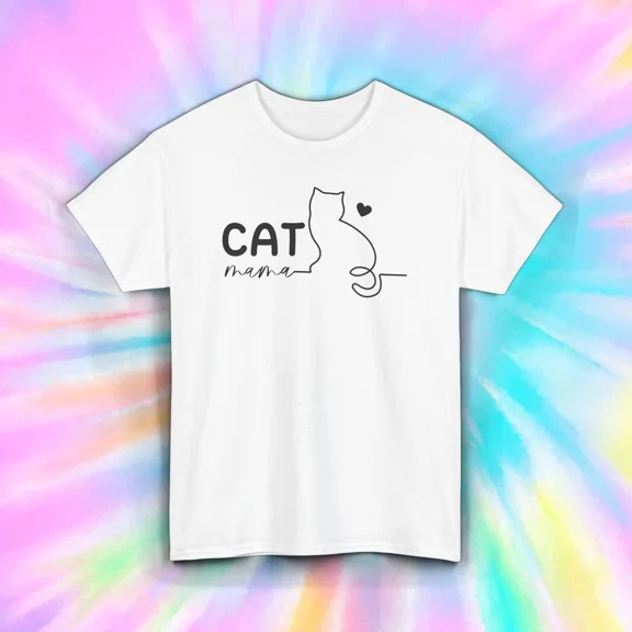 Hot Trending Cat Mama T-Shirt Minimalist Line Art Kitty LOverer Gift Cute Cat Mom Design Preview Only