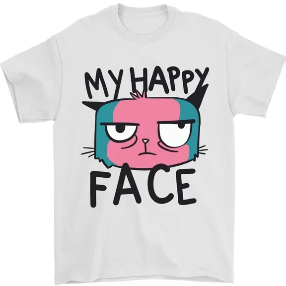 Hot Trending Cat My Happy Face Funny Grumpy T-Shirt Design Preview Only
