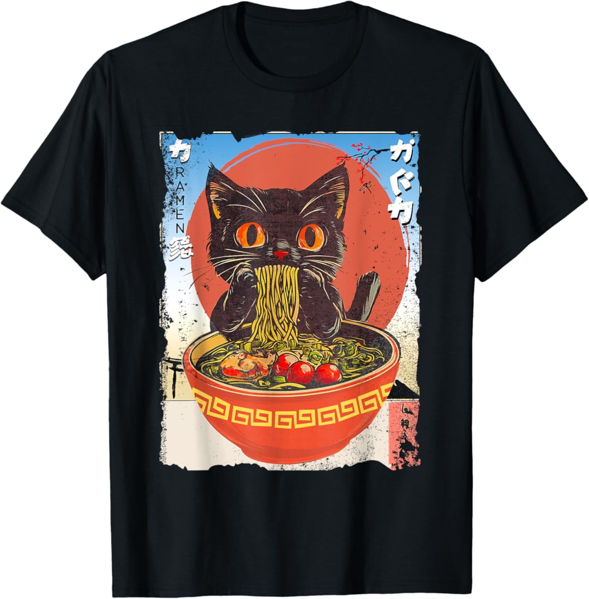 Hot Trending Cat Ramen Japanese Funny Graphic Tees Kawaii Cat Anime ...