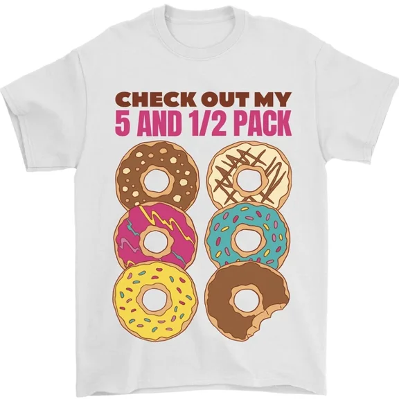 Hot Trending Check Out My 5 1/2 Pack Funny Donut Food Gym T-Shirt Design Preview Only