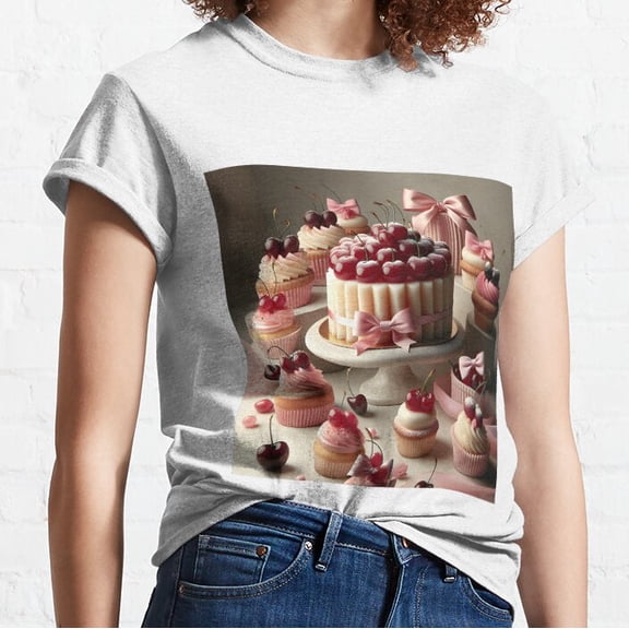 Hot Trending Cherry Coquette Confections: Pink Bows & Sweet Temptations Classic T-Shirt Vintage Birthday Gifts