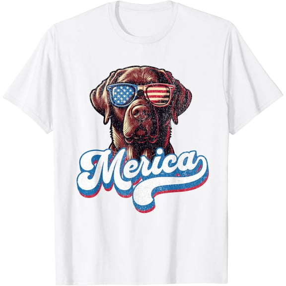 Hot Trending Chocolate Labrador Labs Patriotic American Flag Sunglasses T-Shirt S-5Xl Birthday Gifts; For Men & Women