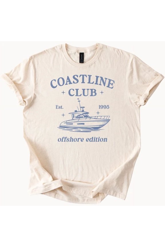 Hot Trending Coastline Club Boat T Shirt Offshore Edition Nautical Tee Boating Gift Design Preview Only