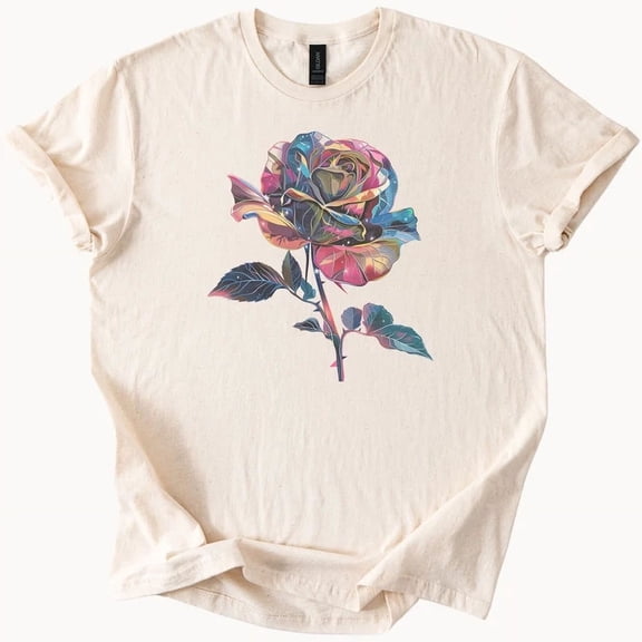 Hot Trending Colorful Rose TShirt Unique Floral Graphic Tee Design Preview Only