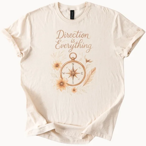 Hot Trending Compass Direction Graphic Tee Wanderlust Adventure Shirt Design Preview Only
