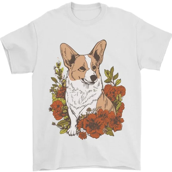 Hot Trending Corgi Dog With Flowers T-Shirt Design Preview Only