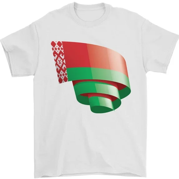Hot Trending Curled Belarus Flag Belarusian Day Football T-Shirt Design Preview Only