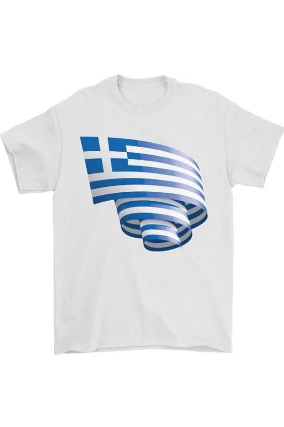 Hot Trending Curled Greece Flag Greek Day Football T-Shirt Design Preview Only