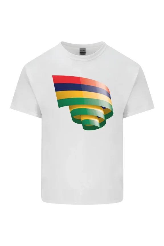 Hot Trending Curled Mauritius Flag Mauritians Day Football T-Shirt Design Preview Only