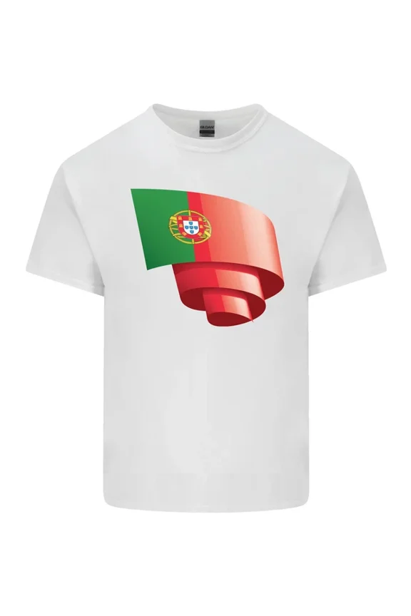 Hot Trending Curled Portugal Flag Portugese Day Football T-Shirt Design Preview Only