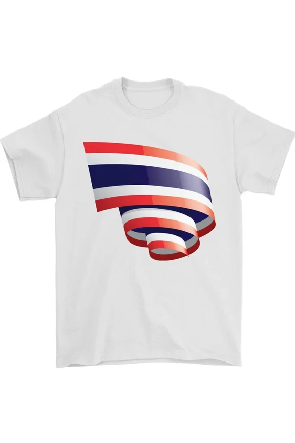 Hot Trending Curled Thailand Flag Thai Day Football T-Shirt Design Preview Only