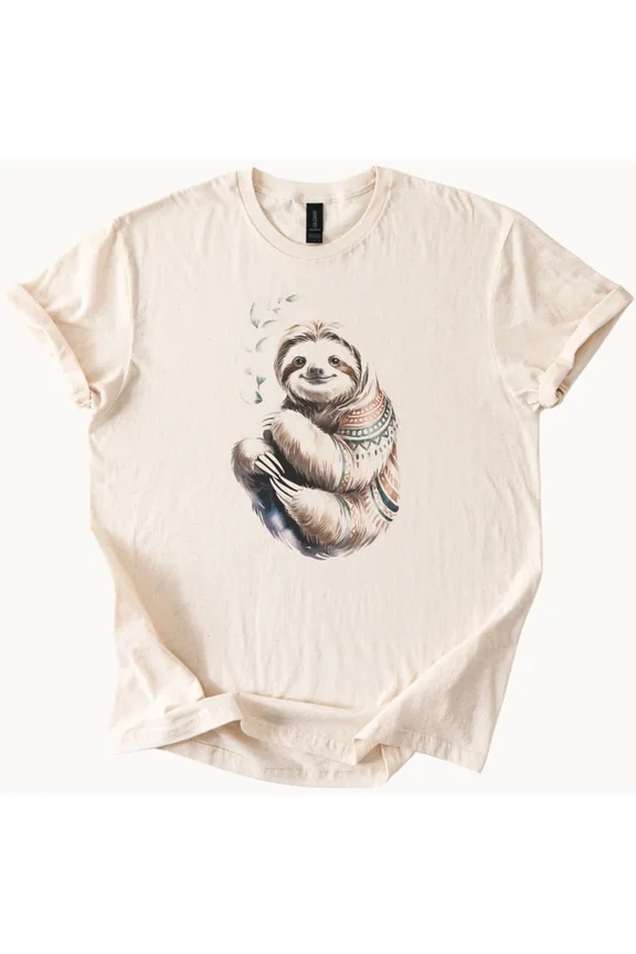 Hot Trending Cute Boho Sloth Tee Aesthetic Animal Lover Gift Forest Sloth Graphic Shirt Design Preview Only