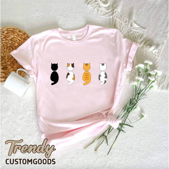 Hot Trending Cute Cats' Back Shirt, Funny Gift For Cat Lover, Cat Mom T-Shirt, Kitty Tee For Women, Cat Tee For Daughter, Cat Owner Outfit, Cat Mama Shirt Birthday Gifts; For Men & Women