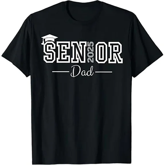 Hot Trending Cute Heart Graduate Proud Dad Senior Of 2025 Class T-Shirt S-5Xl Birthday Gifts; For Men & Women