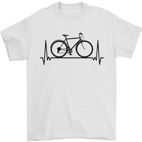 Hot Trending Cycling Heart Beat Bike Bicycle Cyclist ECG T-Shirt Design Preview Only