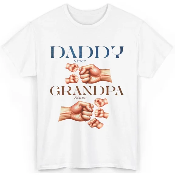 Hot Trending Daddy Grandpa Since Shirt Father's Day Gift for Dad and Papa Gildan Tee Design Preview Only
