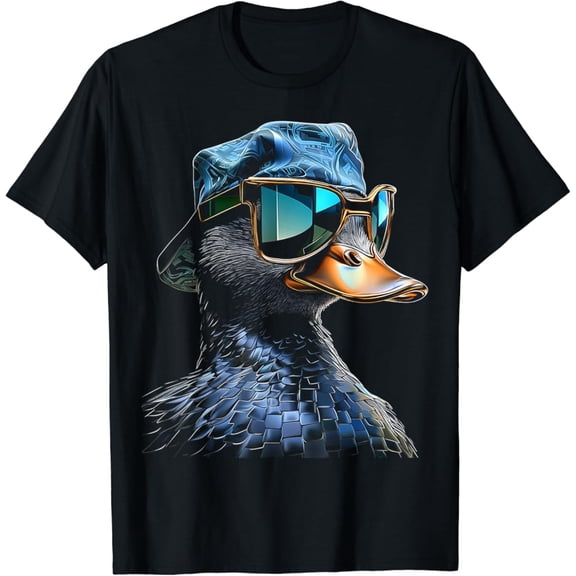 Hot Trending Duck Fanatsy Pixel Animal Art Graphic Motif Duck T-Shirt Vintage Tee -Birthday Gifts