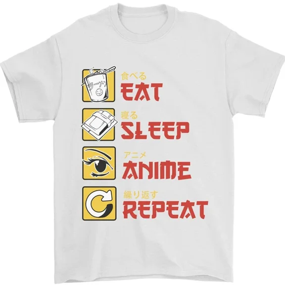 Hot Trending Eat Sleep Anime Repeat T-Shirt Design Preview Only