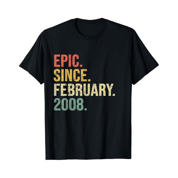 Hot Trending Epic Since February 2008, 12 Years Old, 12th Birthday Gift T-Shirt Vintage Tee -Birthday Gifts