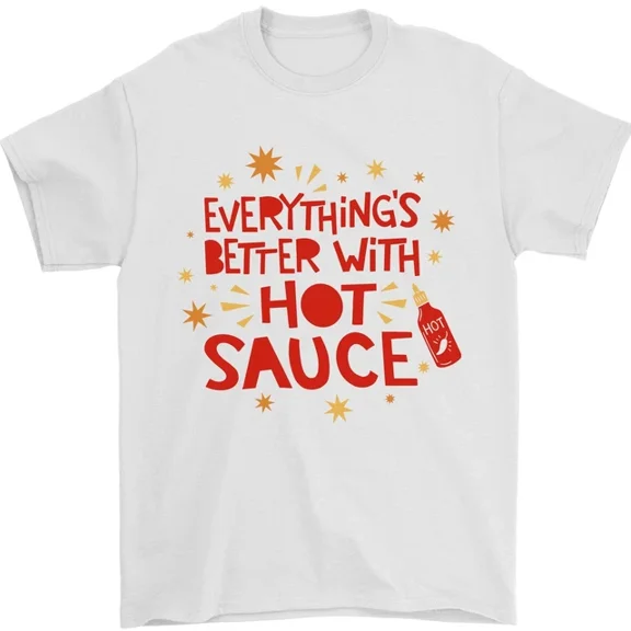Hot Trending Everything's Better With Hot Sauce Funny Food T-Shirt Design Preview Only