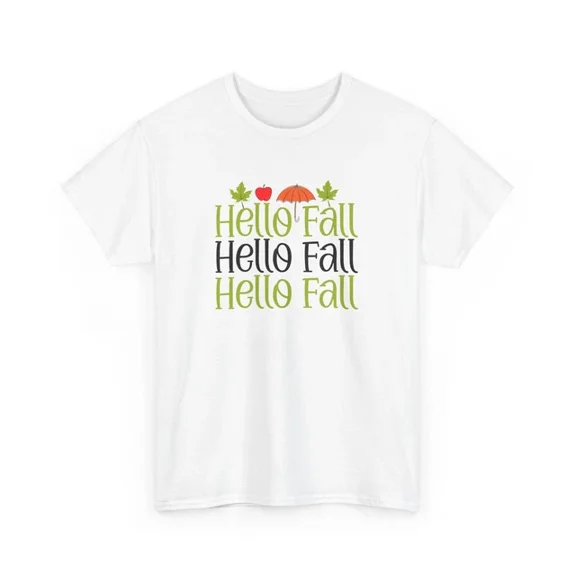 Hot Trending Fall Aesthetic T-Shirt | Autumn Leaves Pumpkin Spice Tee | Hello Fall Shirt Design Preview Only