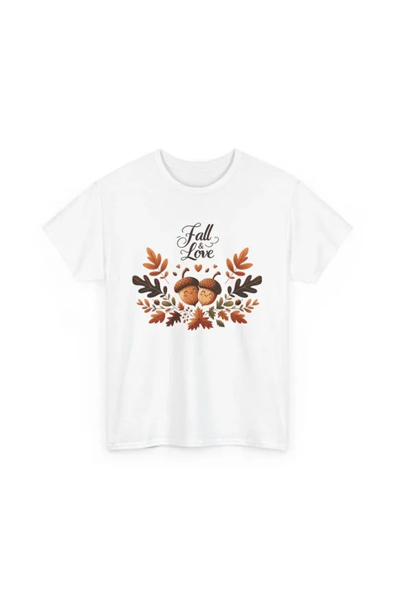 Hot Trending Fall Aesthetic T-Shirt | Autumn Leaves Pumpkin Tee | Fall in Love with Leaves Design Preview Only