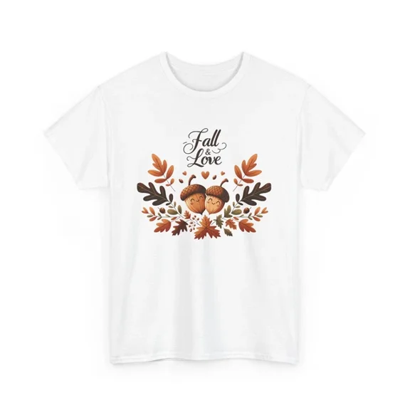 Hot Trending Fall Aesthetic T-Shirt | Autumn Leaves Pumpkin Tee | Fall in Love with Leaves Design Preview Only