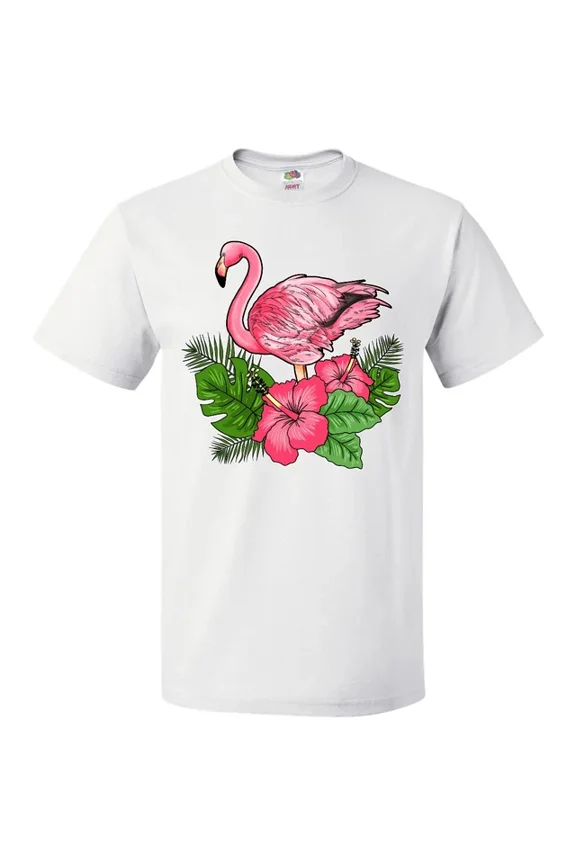 Hot Trending Flamingo With Tropical Flowers T-Shirt Animals Beach Sunshine I Lover S-5Xl Birthday Gifts; For Men & Women