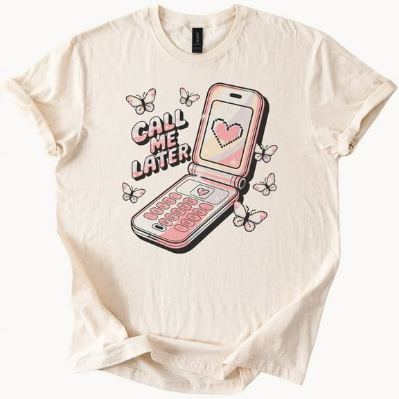 Hot Trending Flip Phone Butterfly Tee Call Me Later Y2K Shirt Design Preview Only