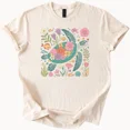 thumbnail image 1 of Hot Trending Floral Sea Turtle Graphic Shirt Colorful Ocean Nature Art Softstyle Tee Design Preview Only, 1 of 4