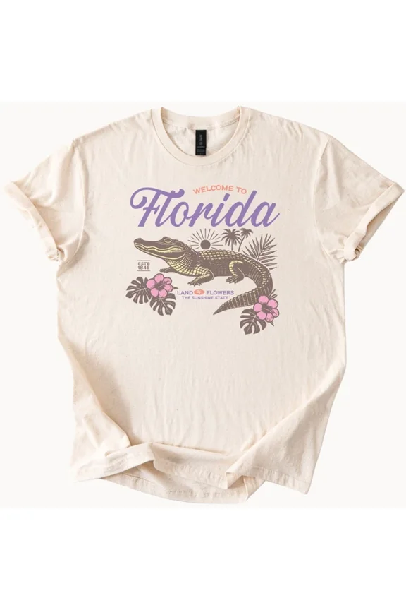 Hot Trending Florida Gator Tee Sunshine State Graphic Alligator Shirt Design Preview Only