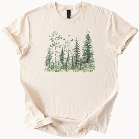 Hot Trending Forest Trees TShirt Nature Lover Tee Woodland Graphic Design Preview Only
