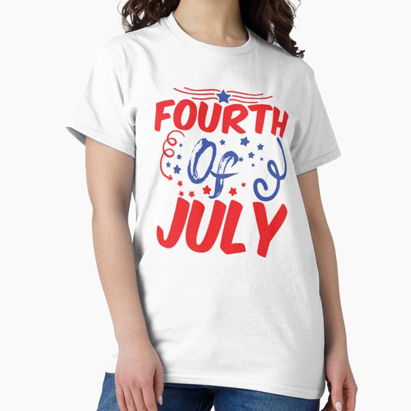 Hot Trending Fourth Of July Classic T-Shirt, Gift For Patriotic, Independence Day Shirt, Red White Blue Shirt, S-5Xl Birthday Gifts; For Men & Women