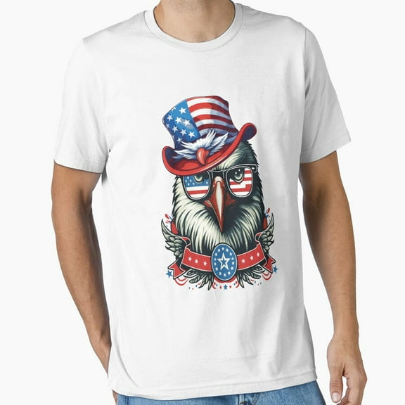 Hot Trending Funny Bald Eagle American Flag 4Th Of July Patriotic T-Shirt, Gift For Patriotic, Independence Day Shirt, Red White Blue Shirt, S-5Xl Birthday Gifts; For Men & Women