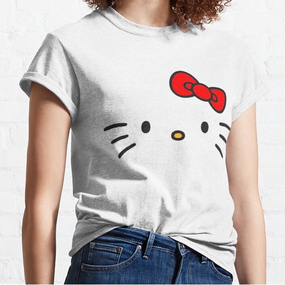 Hot Trending Hello Kitty Face (Red Bow) Classic T-Shirt Vintage Birthday Gifts