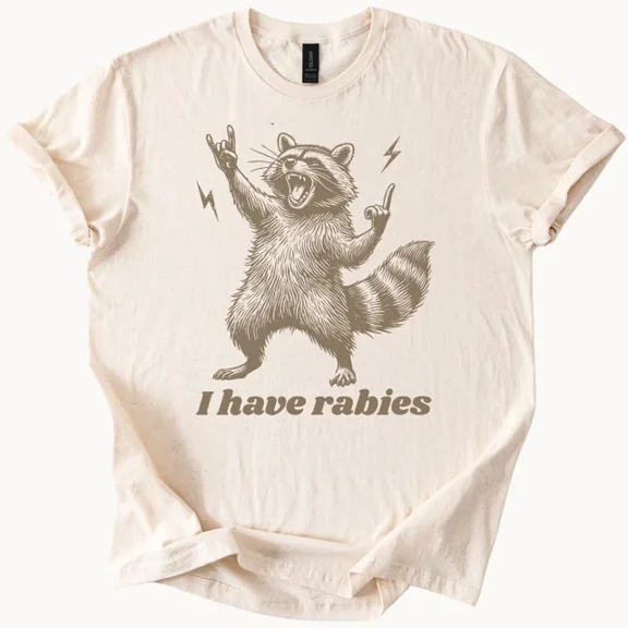 Hot Trending Funny Shirt I Have Rabies Graphic Animal Lover Humor Softstyle Tee Design Preview Only