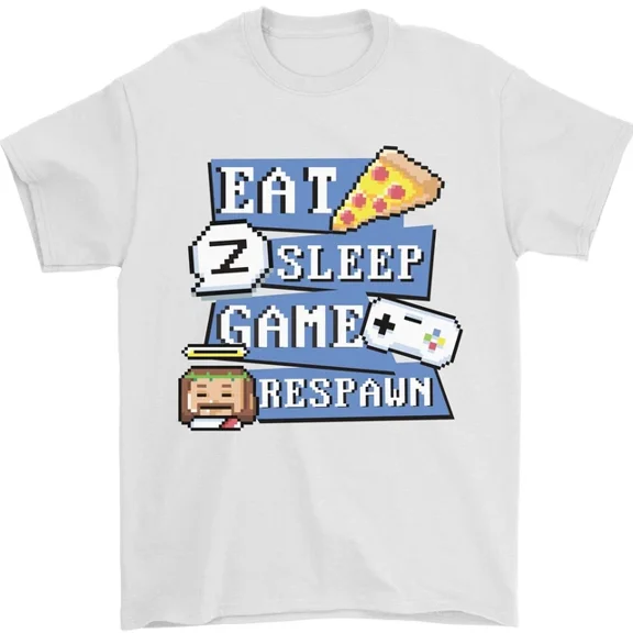 Hot Trending Gaming Eat Sleep Game Respawn Gamer Arcade T-Shirt Design Preview Only