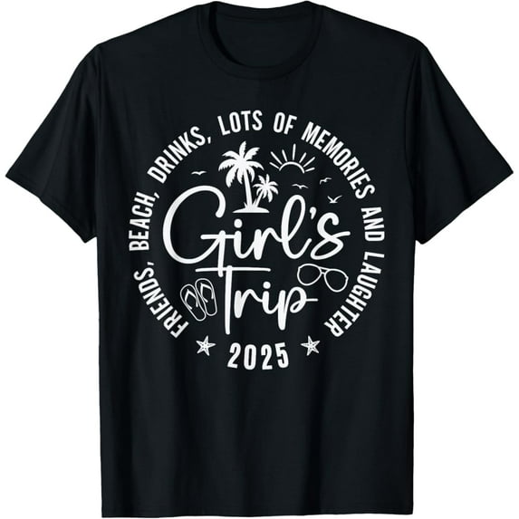 Hot Trending Girl's Trip 2025 Girls Summer Vacation Women's T-Shirt Vintage Tee -Birthday Gifts