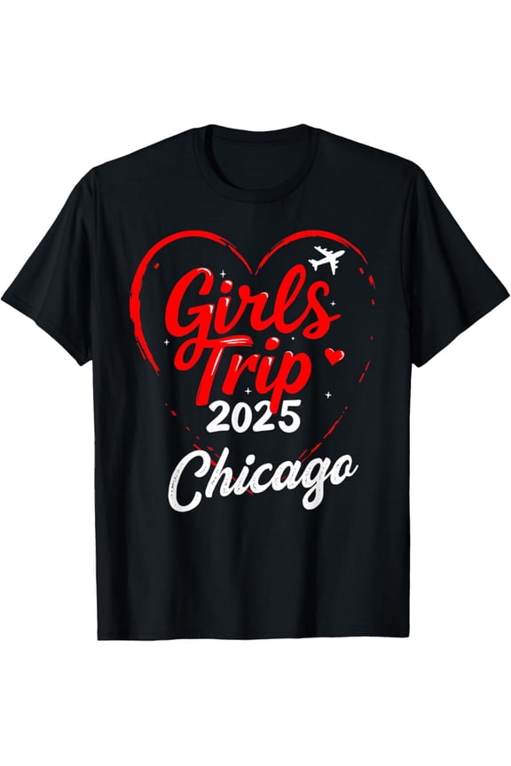 Hot Trending Girls Trip Chicago 2025 Vacation Weekend Birthday Squad T-Shirt Vintage Tee -Birthday Gifts